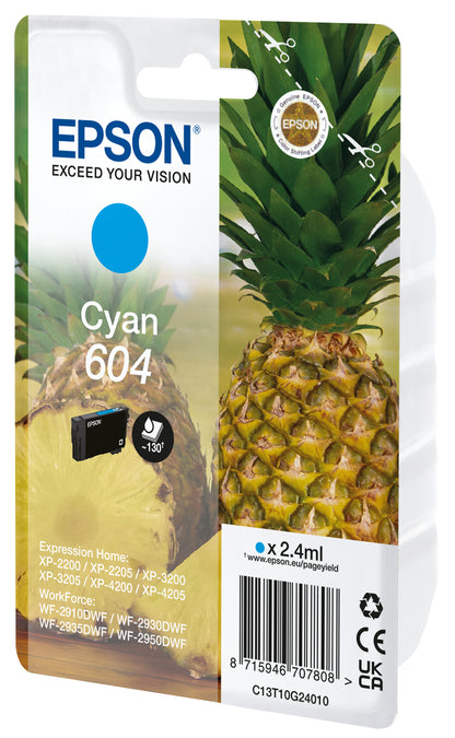 Epson 604 Cyan Ink 2.4ml (C13T10G24020)