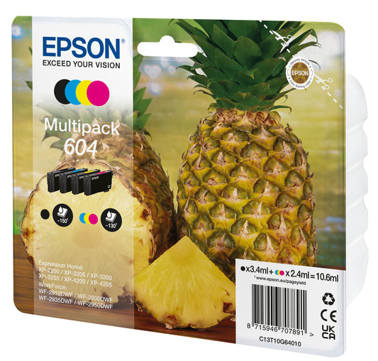 Epson 604 Black/Colour Multipack Ink (C13T10G64020)