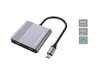 Adaptador CONCEPTRONIC 4en1 USB-C 3.0 Gris (DONN13G)