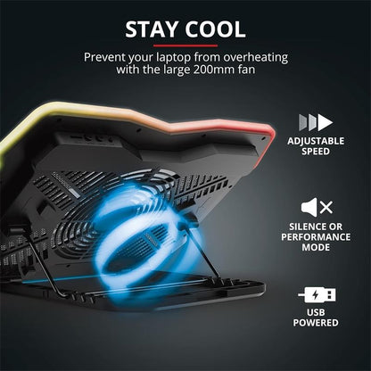 SOPORTE + VENTILADOR TRUST GXT1126 AURA REFRIGERACION RGB