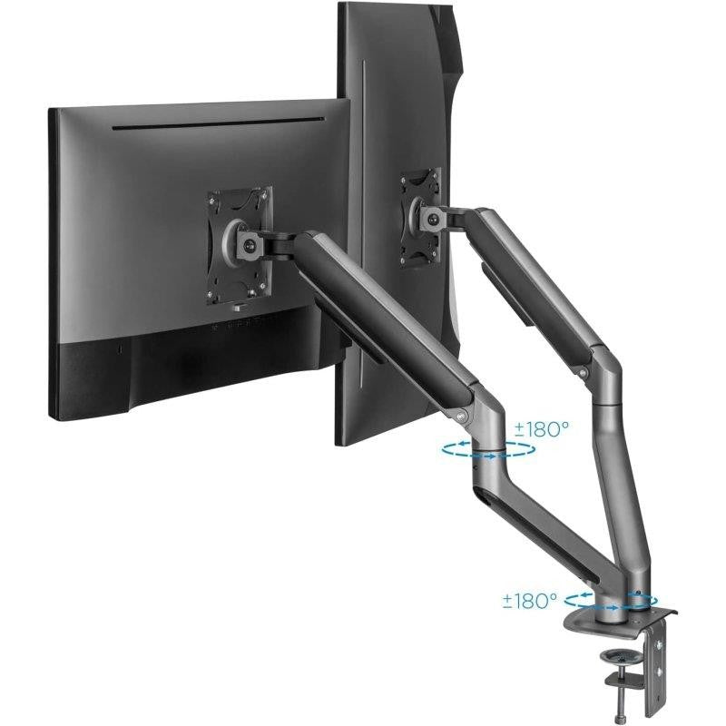 SOPORTE DE MESA TV/MONITOR TOOQ DB4132TNR-G 17-32 2 BRAZOS ASISTIDO GREY