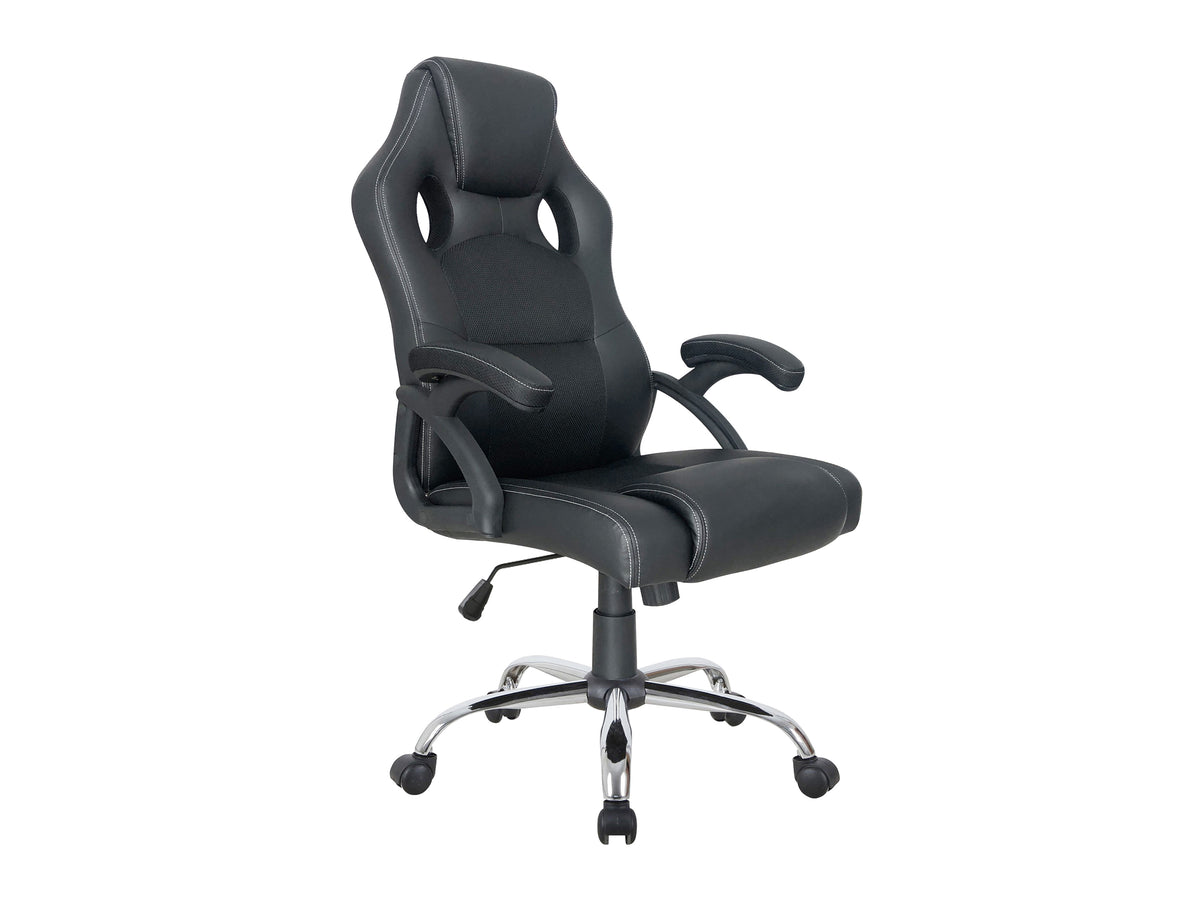 EQUIP Silla de oficina ergonomica con recubrimento de cuero de pu de alta calidad diseño -promo color negro. (651016)
