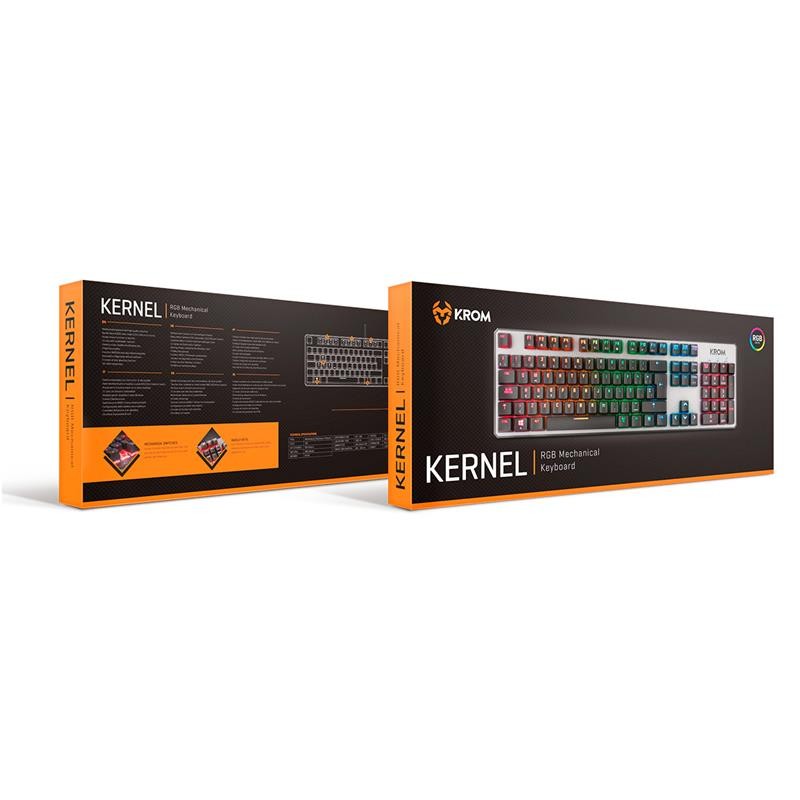 TECLADO GAMING KROM KERNEL MECANICO USB RGB RETROILUMINADO
