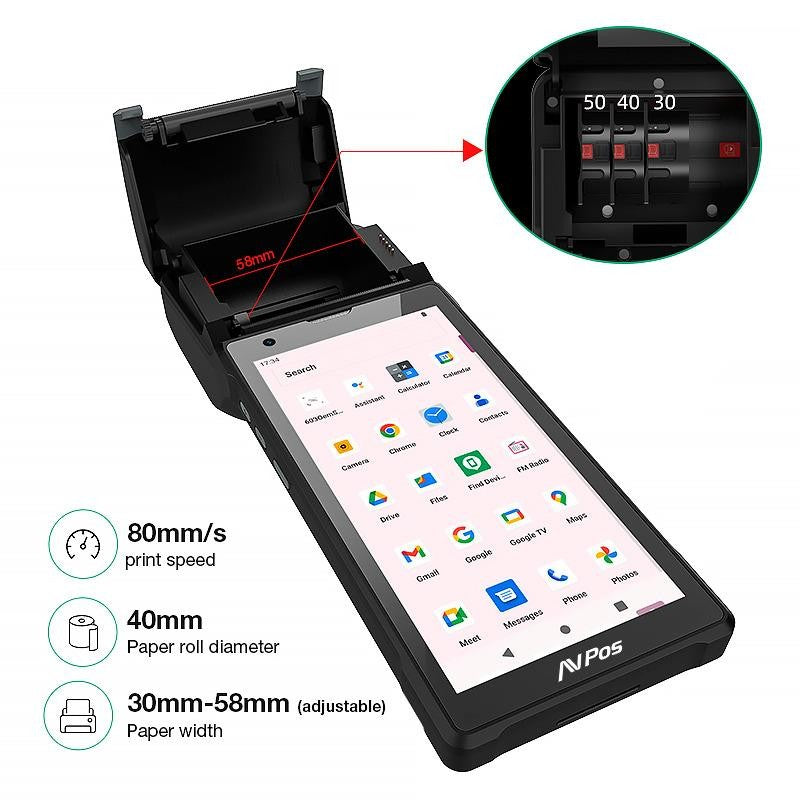 CAPTURADOR PDA IMPRESORA AVPOS TC600 6" OCTA/4GB/128GB/WIFI/BT/NFC/2D/4G