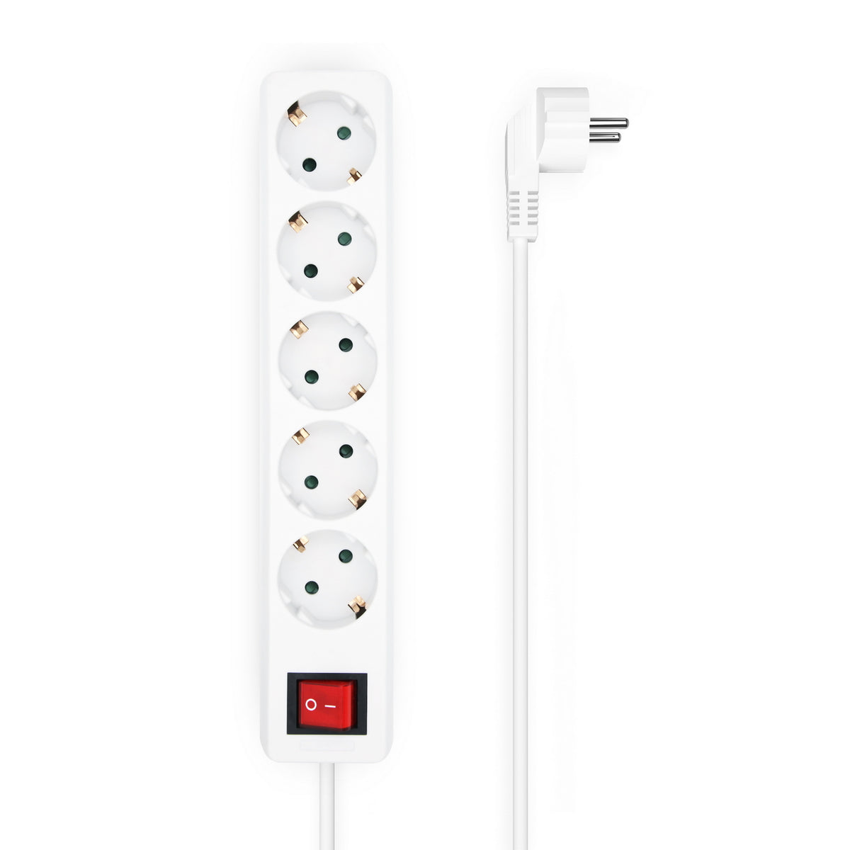 REGLETA AISENS 5 SCHUKOS PROTECCION INTERRUPTOR 1,4M WHITE
