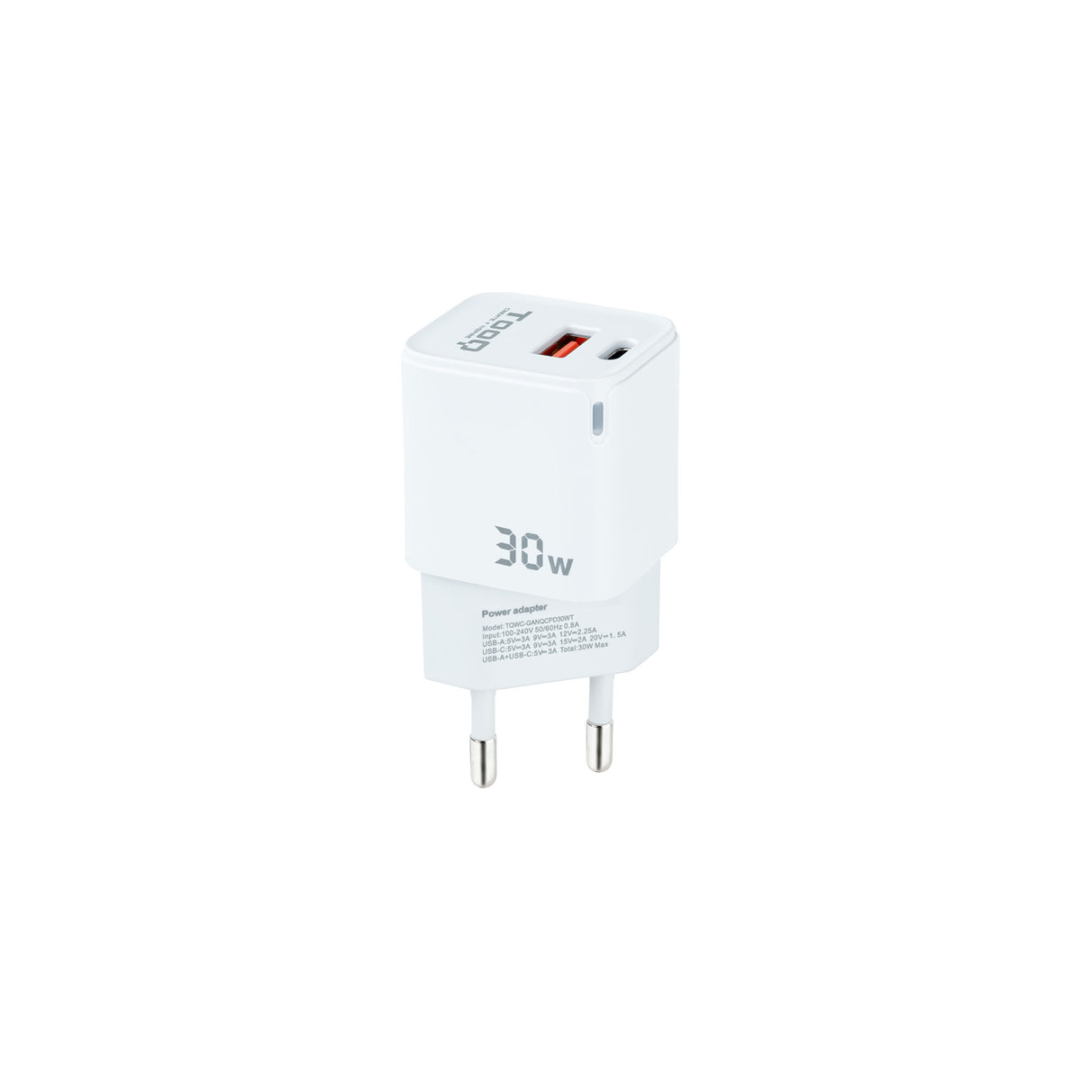 Cargador de Pared TooQ 30W USB-A/C (TQWC-GANQCPD30WT)