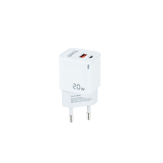 TOOQ 20W USB-A/C White Wall Charger (TQWC-QCPD20WT)