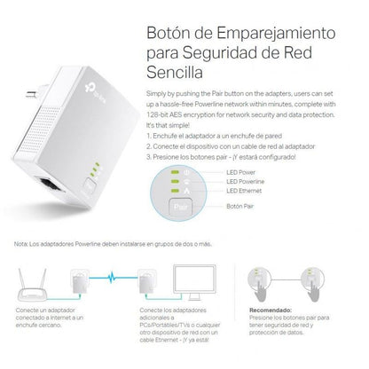 POWERLINE TP-LINK TL-PA4010KIT ETHERNET 2UDS 500M