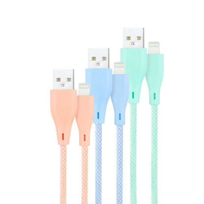CABLE LIGHTNING A USB 2.0 NANOCABLE A/M 1M 3UD BLUE PINK GREEN (10.10.0401-CO1)