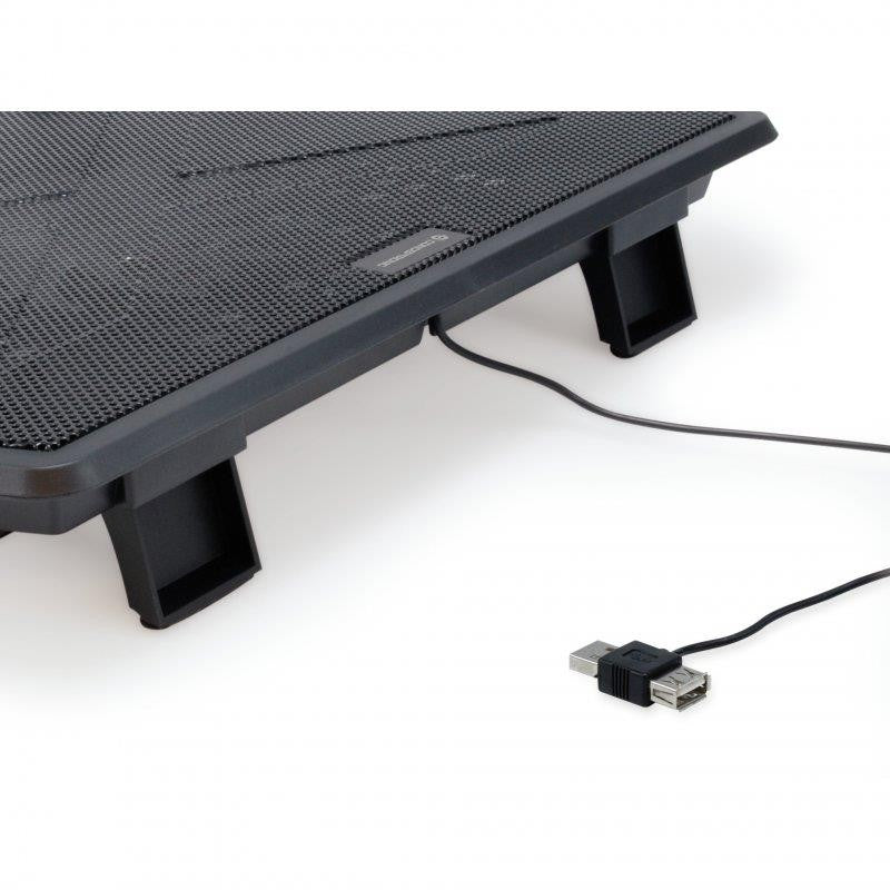 SOPORTE REFRIGERADOR NOTEBOOK CONCEPTRONIC ALUMINIO 15.6" ERGONOMICO BLACK