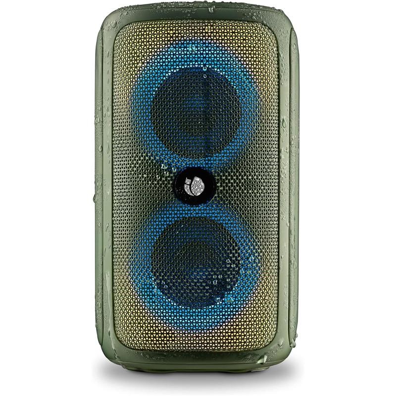 ALTAVOCES NGS ROLLER BEAST RGB PORTATIL WATERPROOF IPX5/BT/USB/AUX/FM GREEN