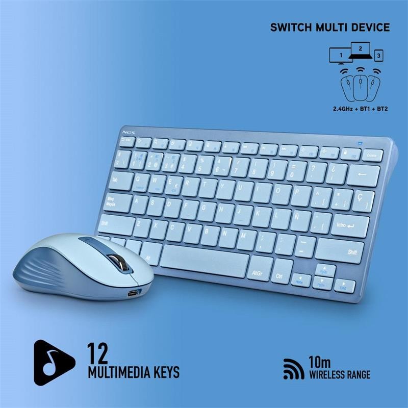 TECLADO + RATON NGS FANTASY KIT WIRELESS BLUE