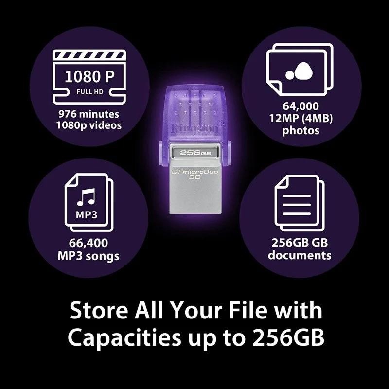 PEN DRIVE 128GB KINGSTON USB-A/USB-C 3.2 PURPLE