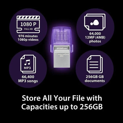PEN DRIVE 128GB KINGSTON USB-A/USB-C 3.2 PURPLE