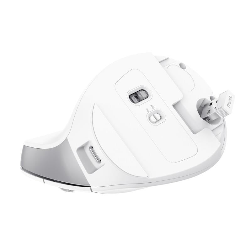 RATON TRUST BAYO II ERGONOMICO ECO 2400 DPI WIRELESS RECARGABLE WHITE