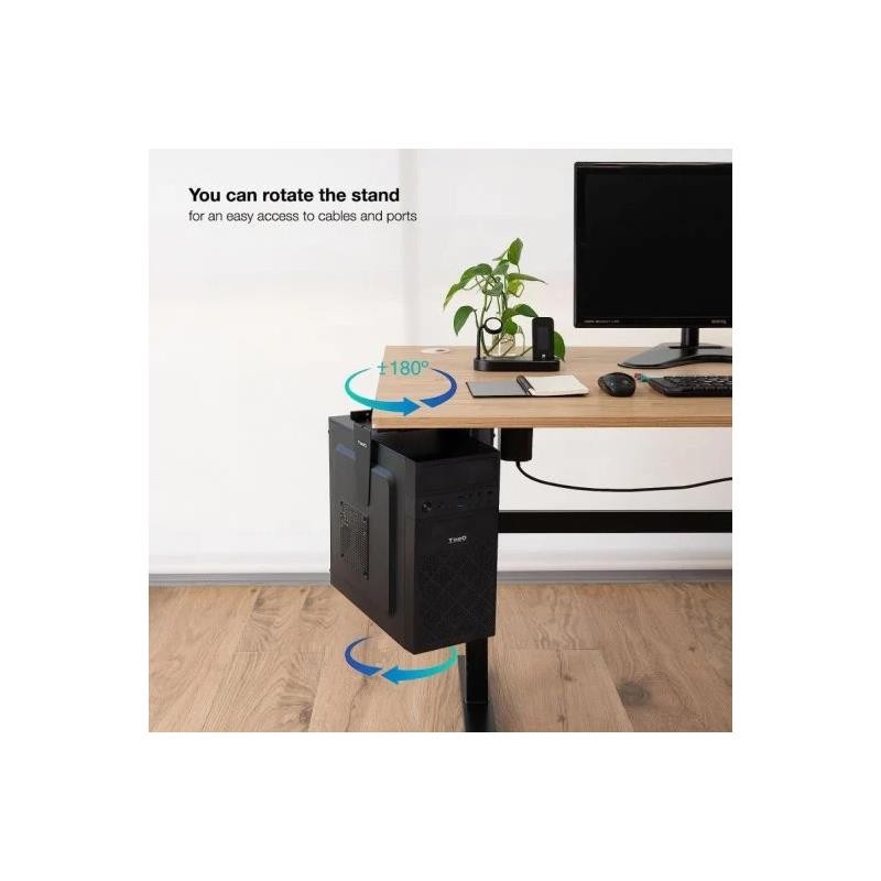 SOPORTE DE ESCRITORIO/PARED TOOQ PARA CPU 10KG BLACK