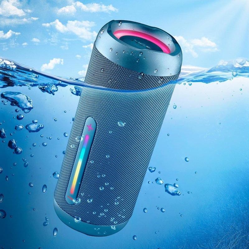 ALTAVOCES NGS ROLLER FURIA 3 RGB PORTATIL WATERPROOF 60W IPX7/BT/USB BLUE