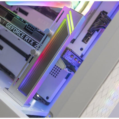 SOPORTE MARS GAMING PARA TARJETA DE VIDEO MAGNETICO RGB SILVER