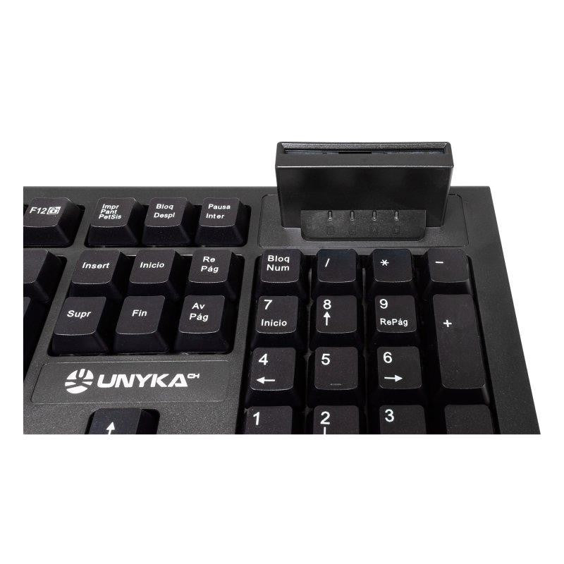 TECLADO + LECTOR UNYKA KB918 LECTOR INTELIGENTE TIPO PC/SC 2.0 DNIE SANITAR
