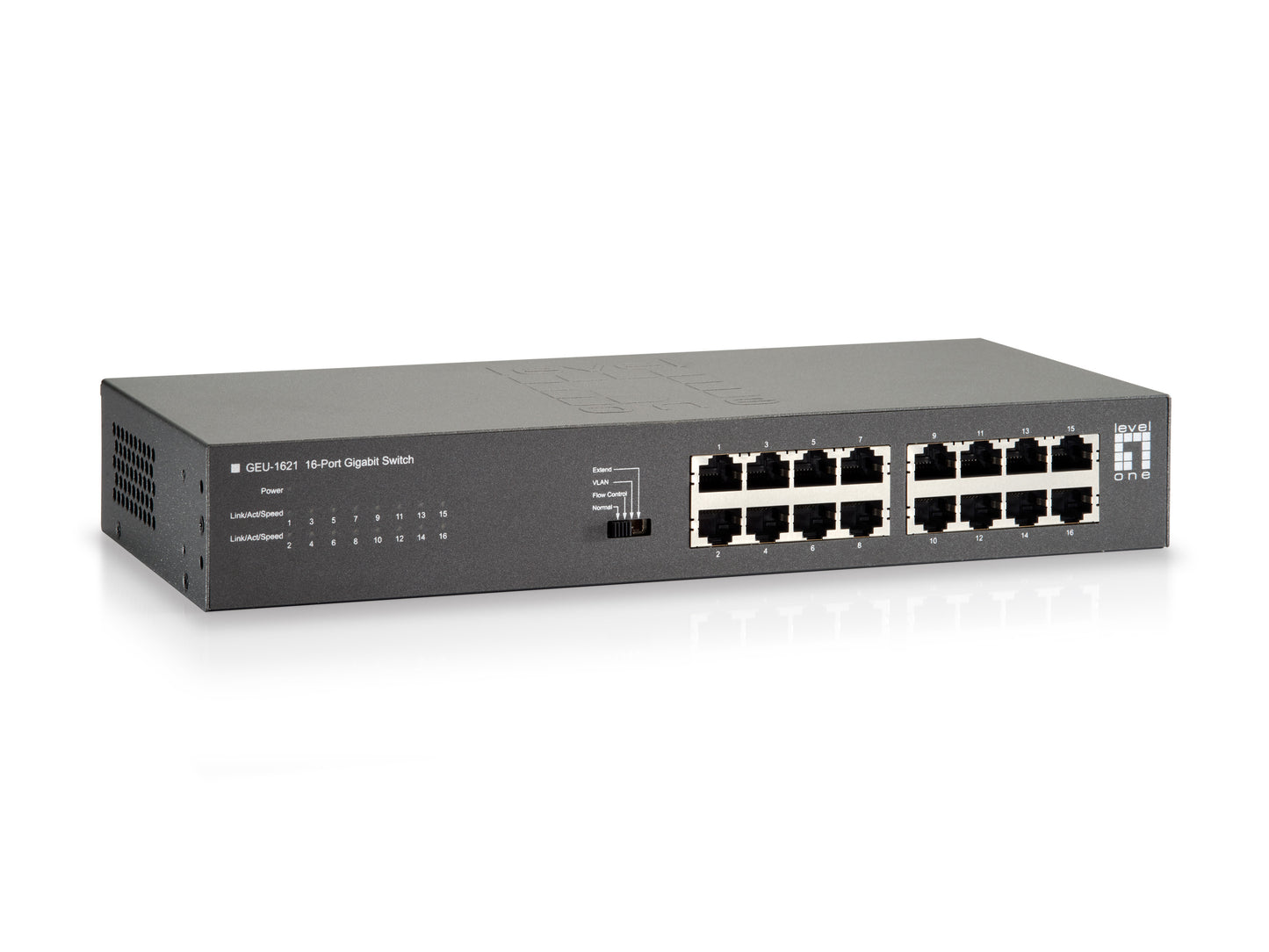 16-port RJ45 10/100/1000mbps 19-inch rackmount switch