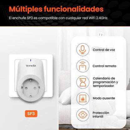 ENCHUFE INTELIGENTE TENDA SP3 WIFI 2.4GHZ ( PACK 4 UNIDADES )
