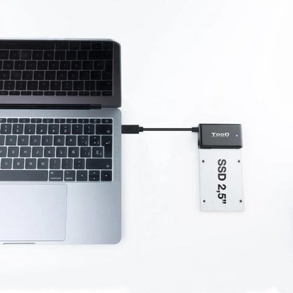 ADAPTADOR USB 3.0 USB-C TOOQ DISCO DURO SATA 2.5"/3.5" ALIMENTADOR BLACK