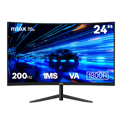 Monitor NILOX 24" VA 200Hz Curvo Negro (NXM24CRV2001)