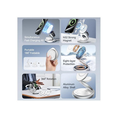 BASE CARGADOR VENTION SMARTPHONE/APPLE WATCH/AURICULARES WIRELESS SILVER