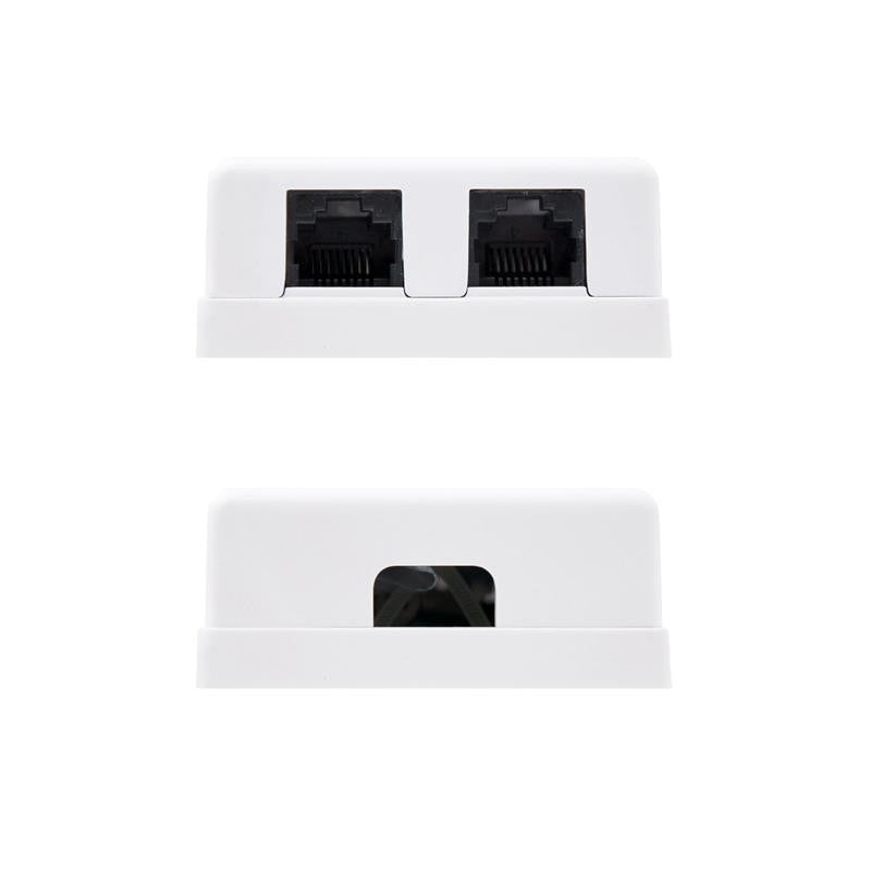 ROSETA DE PARED NANOCABLE 2XRJ45 CAT.6 UTP WHITE