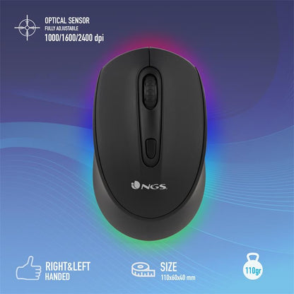 RATON NGS SMOG MULTIDEVICE WIRELESS BLUETOOTH RECARGABLE LED BLACK