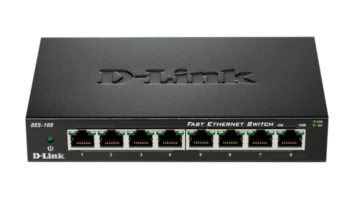 D-Link 8P 10/100 Metallic Switch (DES-108)