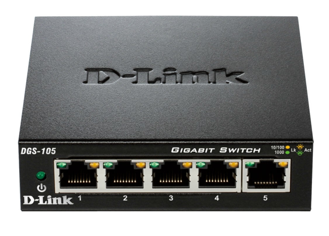 D-Link Switch 5 puertos RJ45 10/100/1000mbps sobremesa (DGS-105)