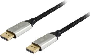 Cable desde DISPLAYPORT macho a DISPLAYPORT macho longitud 5 metros 1.4 8k/60hz malla de algodon trenzado y conector de aluminio.