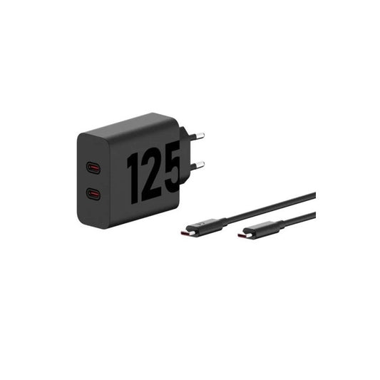 CARGADOR DE PARED MOTOROLA TURBOPOWER GAN X2 USB-C 125W 20V/6.25A BLACK + CABLE USB-C 1M