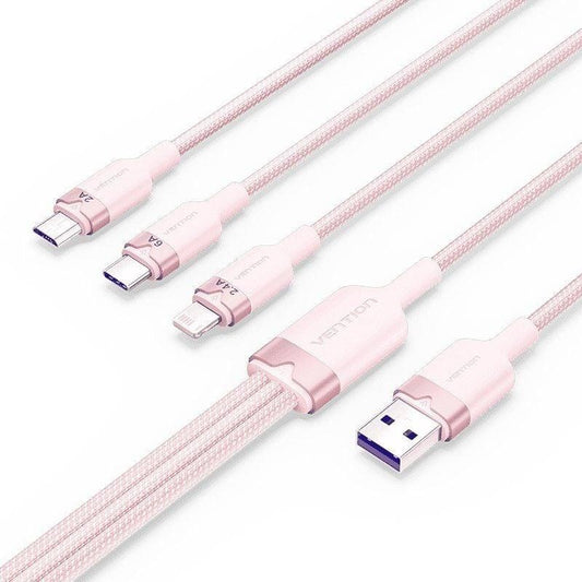 CABLE 3 EN 1 VENTION USB-A 2.0 - USB-C/LIGHTNING/MICRO-B