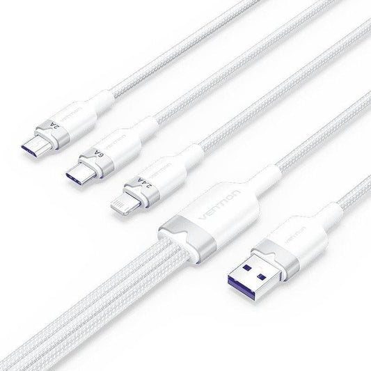 CABLE 3 EN 1 VENTION USB-A 2.0- USB-C/LIGHTNING/MICRO-B