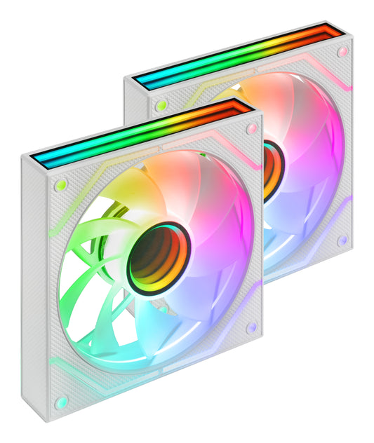 Ventilador Mars Gaming ARGB Kit 2 Blanco (MF3DPROX2RW)