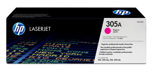 HP CE413A Magenta Original Toner Cartridge - 305A. 2,600 Pages