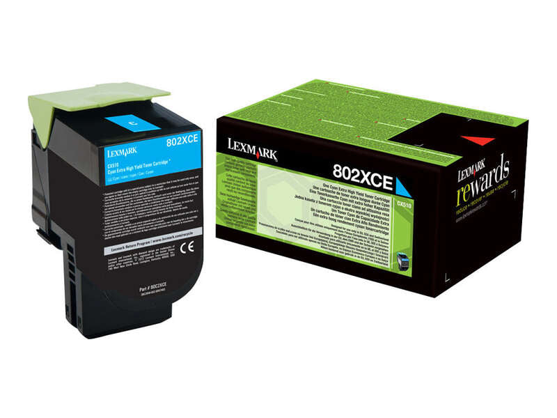 Toner Lexmark 802XC Cian 4000 páginas (80C2XC0)