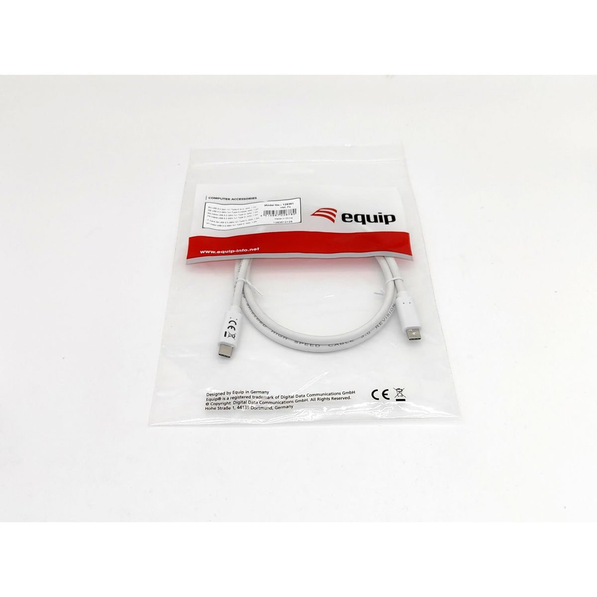 Cable EQUIP USB-C/M a USB-C/M 2m Blanco (128362)
