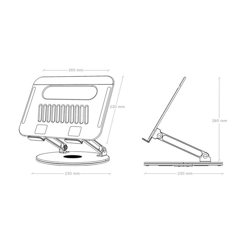 SOPORTE AISENS SOBREMESA TABLET/NOTEBOOK ERGONOMICO 360º 10"-17" SILVER