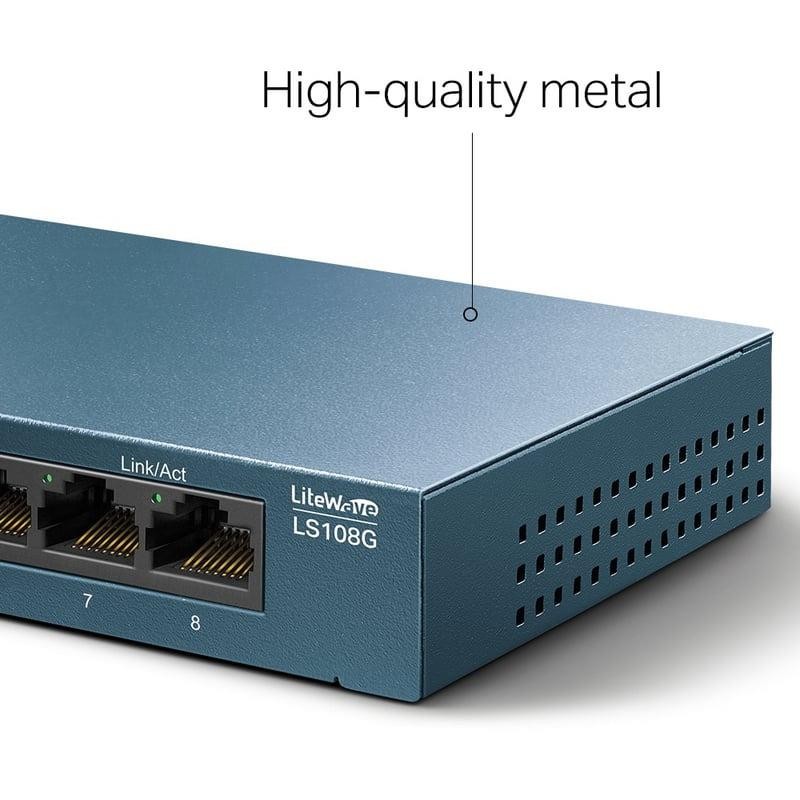 SWITCH TP-LINK GIGABIT 8 PUERTOS LS108GP POE+ METALICO