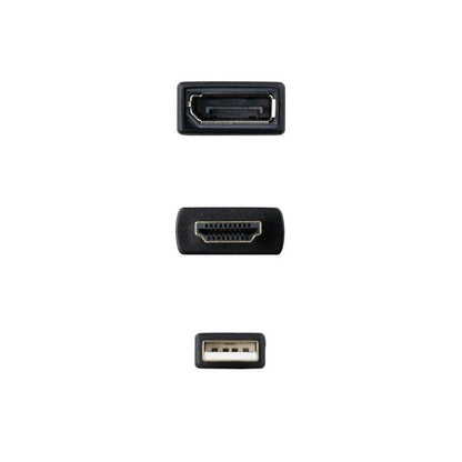 CABLE CONVERSOR NANOCABLE HDMI A DISPLAYPORT 20CM BLACK