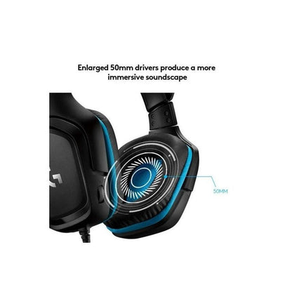 AURICULARES + MICROFONO LOGITECH GAMING G432 USB  DTS 7.1 BLACK/BLUE