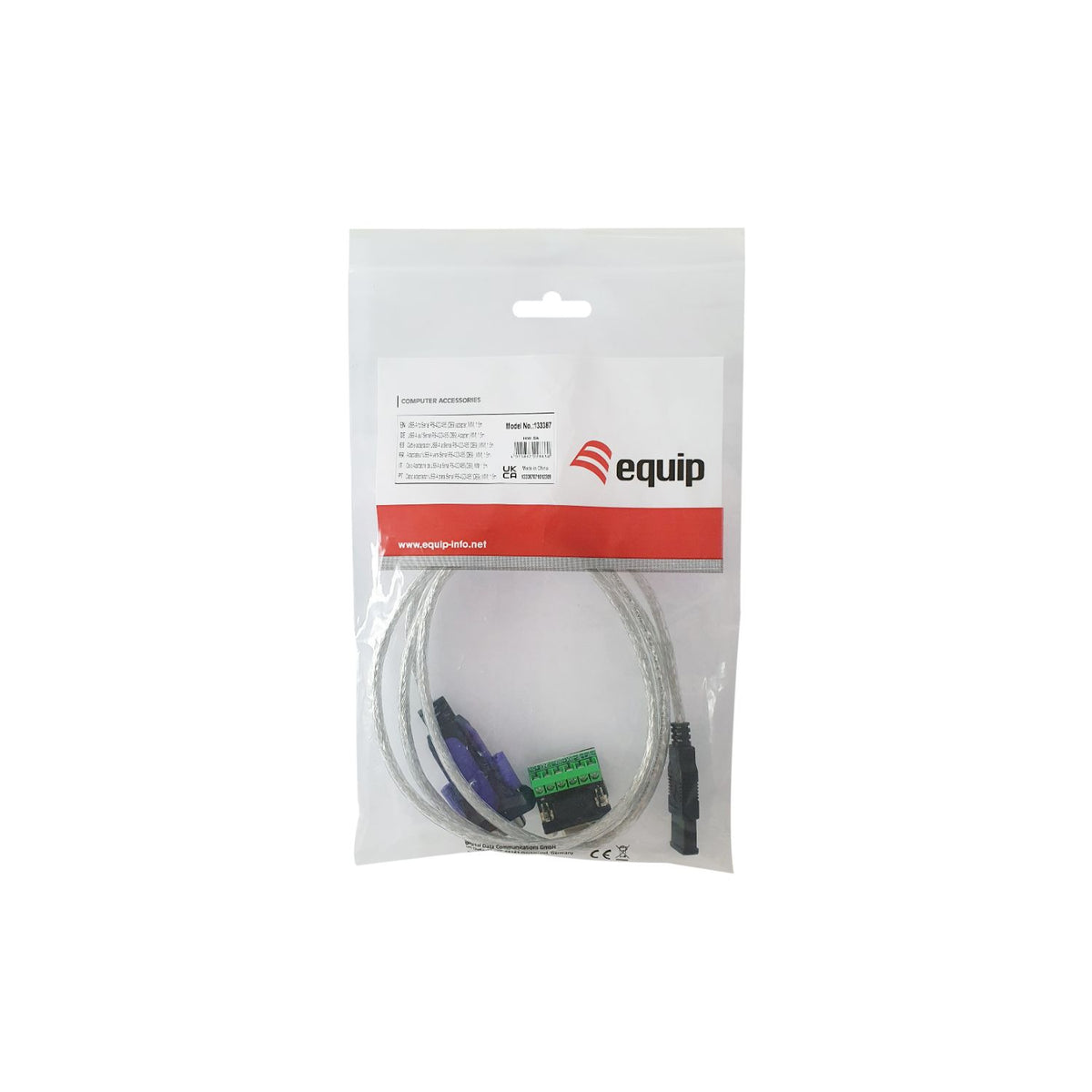 Adaptador EQUIP USB-A a DB9 Cable 1.5m Gris (133387)