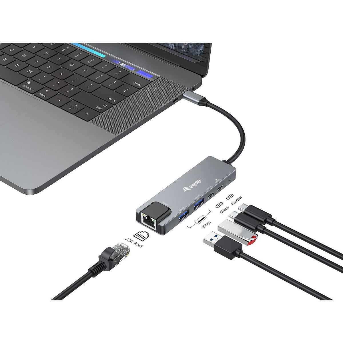Adaptador EQUIP USB-C 5en1 Ethernet 2.5 GbE (EQ133496)
