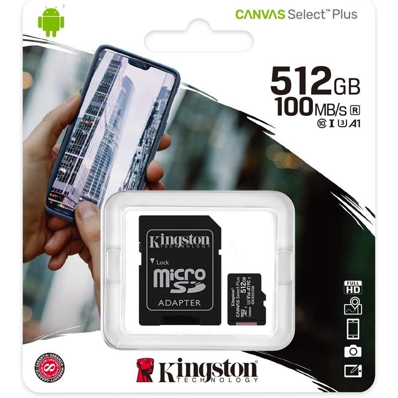 MEMORIA MICRO SD 512GB KINGSTON XC C10 + ADAPTADOR SD