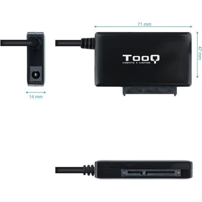 ADAPTADOR USB 3.0 USB-C TOOQ DISCO DURO SATA 2.5"/3.5" ALIMENTADOR BLACK