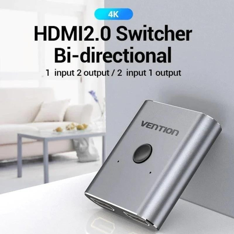 SWITCH/SPLITTER VENTION HDMI 2.0/H - X2 HDMI/H BIDIRECCIONAL 4K SILVER