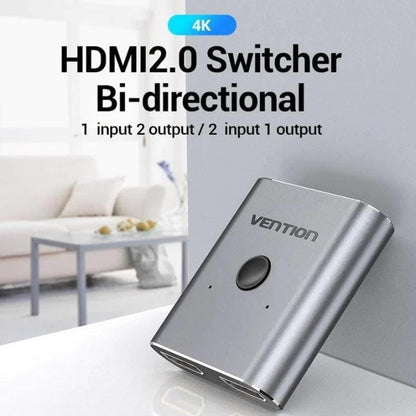SWITCH/SPLITTER VENTION HDMI 2.0/H - X2 HDMI/H BIDIRECCIONAL 4K SILVER